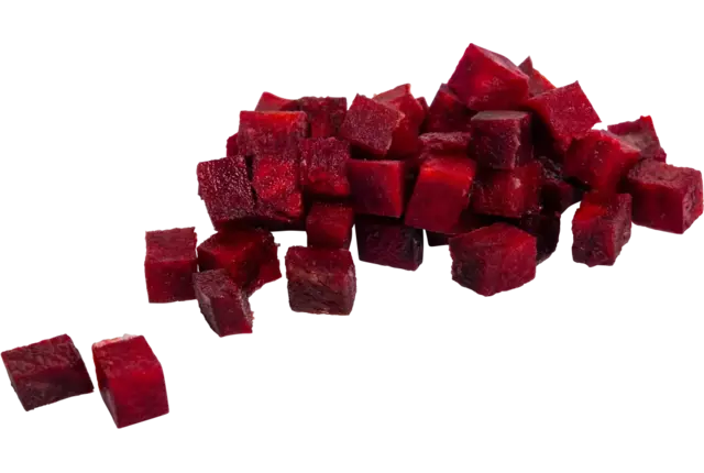 Rode bieten rauw brunoise 10mm bak 1kg stuk